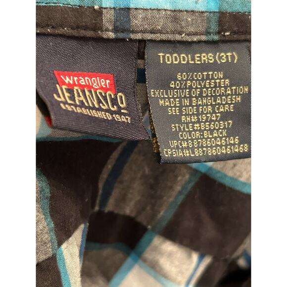 Wrangler Jeans Co Toddlers Size 3T Boys Button Down Long Sleeve Shirt - Picture 5 of 5